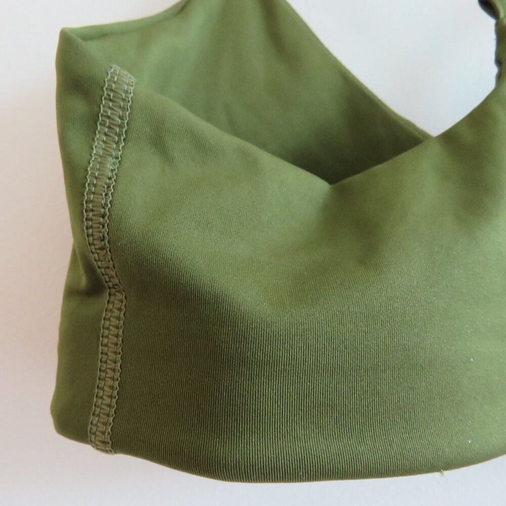 GIRLFRIEND COLLECTIVE V-Neck Bralette in Clover Green Sports Workout - XXS - Picture 10 of 12